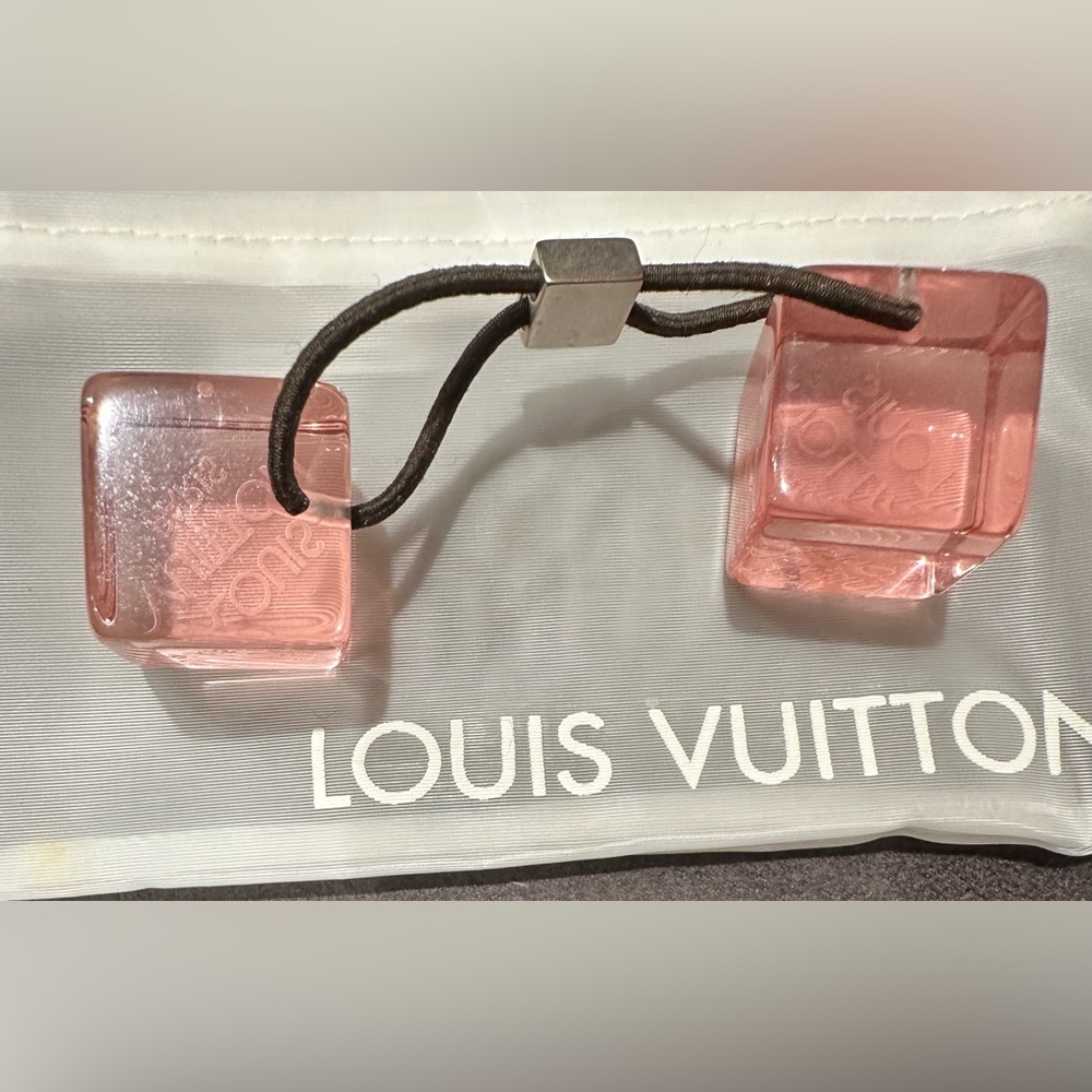 Louis Vuitton Pink Cube Hair Tie - Picture 4 of 4